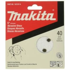 Makita 742137-A 5-Inch 40-Grit Hook and Loop Abrasive Disc, 5-Pack