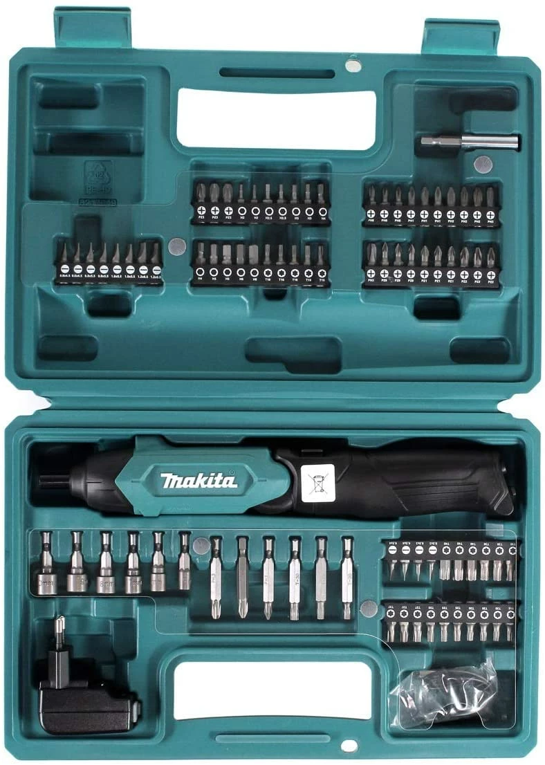 Makita DF001DW 3.6V Lithium-Ion 1/4" Hex Screwdriver Kit, Teal, 3.6V 1 Makita DF001DW 3.6V Lithium-Ion 1/4" Hex Screwdriver Kit, Teal, 3.6V
