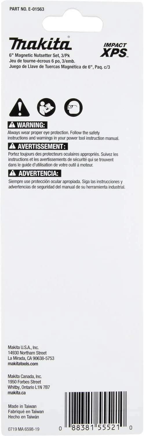 Makita E-01563 Impact XPS 3 Pc. 6" Magnetic Nutsetter Set 2 Makita E-01563 Impact XPS 3 Pc. 6" Magnetic Nutsetter Set - Image 2
