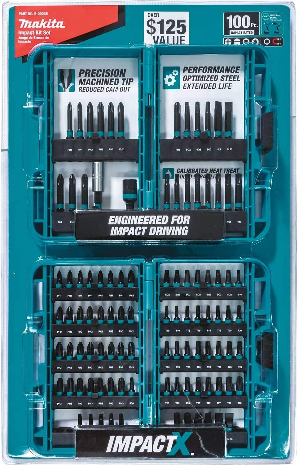 Makita E-00038 Impactx 100 Pc. Driver Bit Set 3 Makita E-00038 Impactx 100 Pc. Driver Bit Set - Image 3