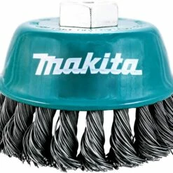 Makita 1 Piece - 4 Inch Knotted Wire Cup Brush For Grinders - Heavy-Duty Conditioning For Metal - 4" x 5/8-Inch | 11 UNC