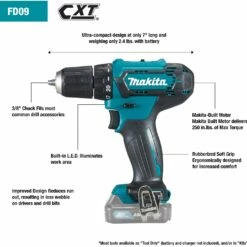 Makita FD09R1 12V max CXT Lithium-Ion Cordless 3/8" Driver-Drill Kit (2.0Ah) -Deals Makita Tools Store 71UUnK2M0qL. AC SL1500