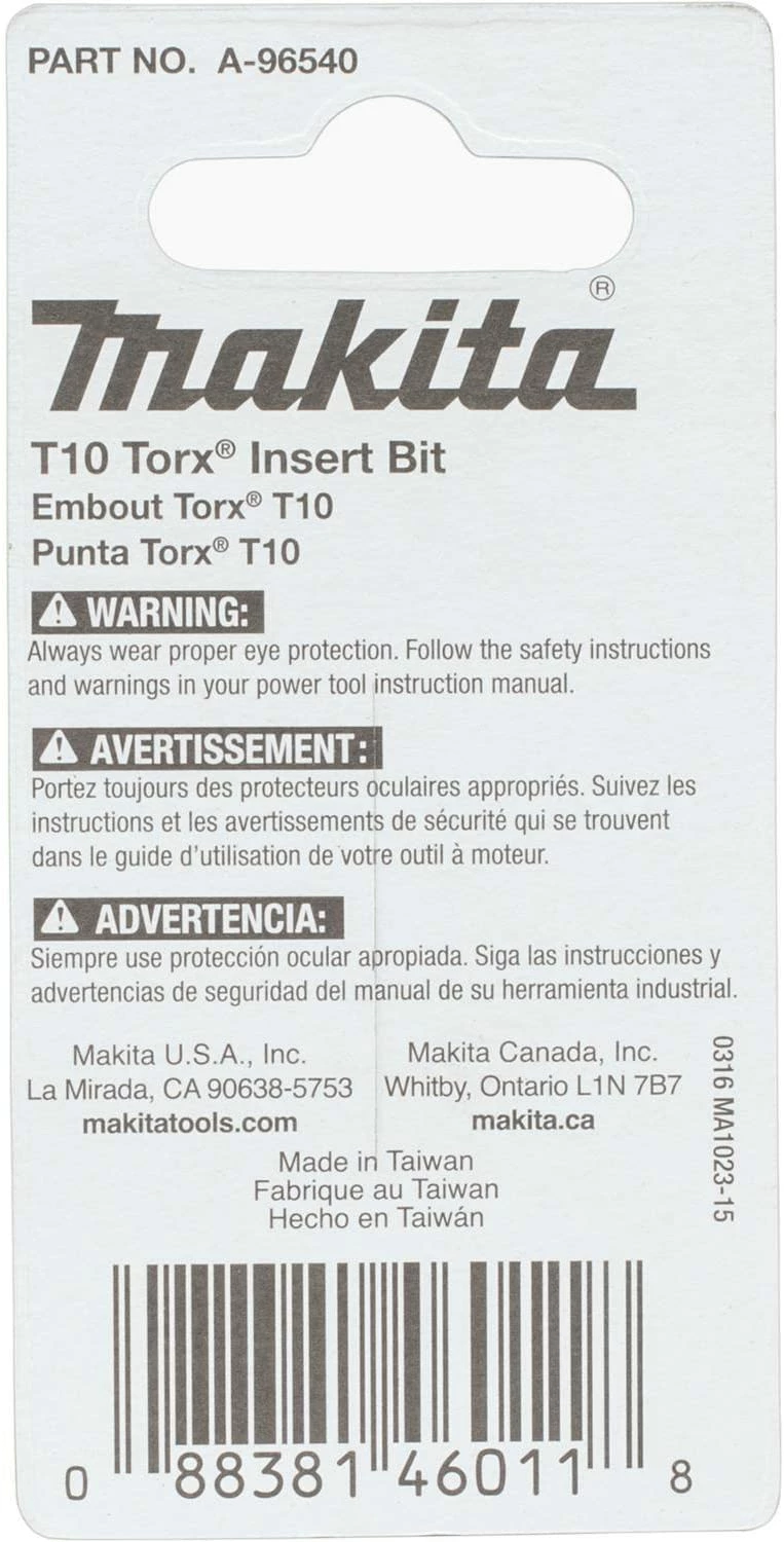 Makita A-96540 Impactx T10 Torx 1â³ Insert Bit, 2 Pack 4 Makita A-96540 Impactx T10 Torx 1â³ Insert Bit, 2 Pack - Image 4