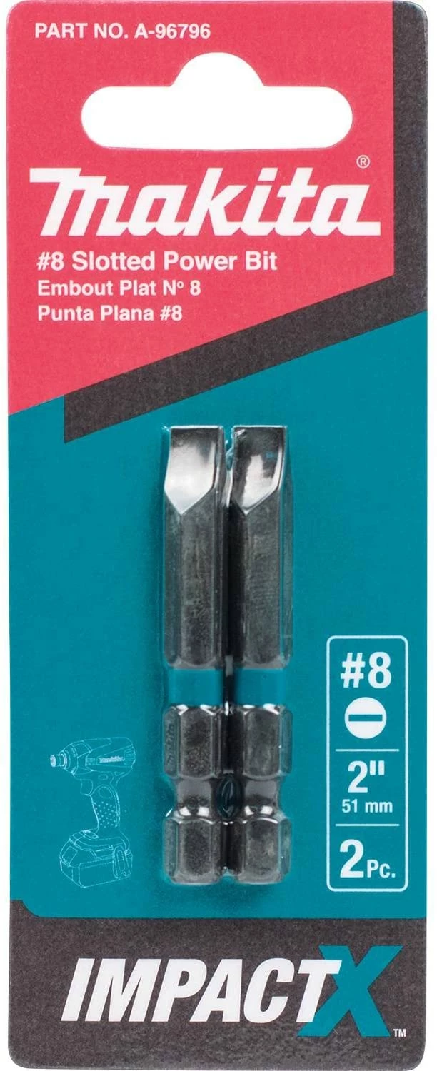 Makita A-96796 Impactx 8 Slotted 2â³ Power Bit, 2 Pack 5 Makita A-96796 Impactx 8 Slotted 2â³ Power Bit, 2 Pack - Image 5