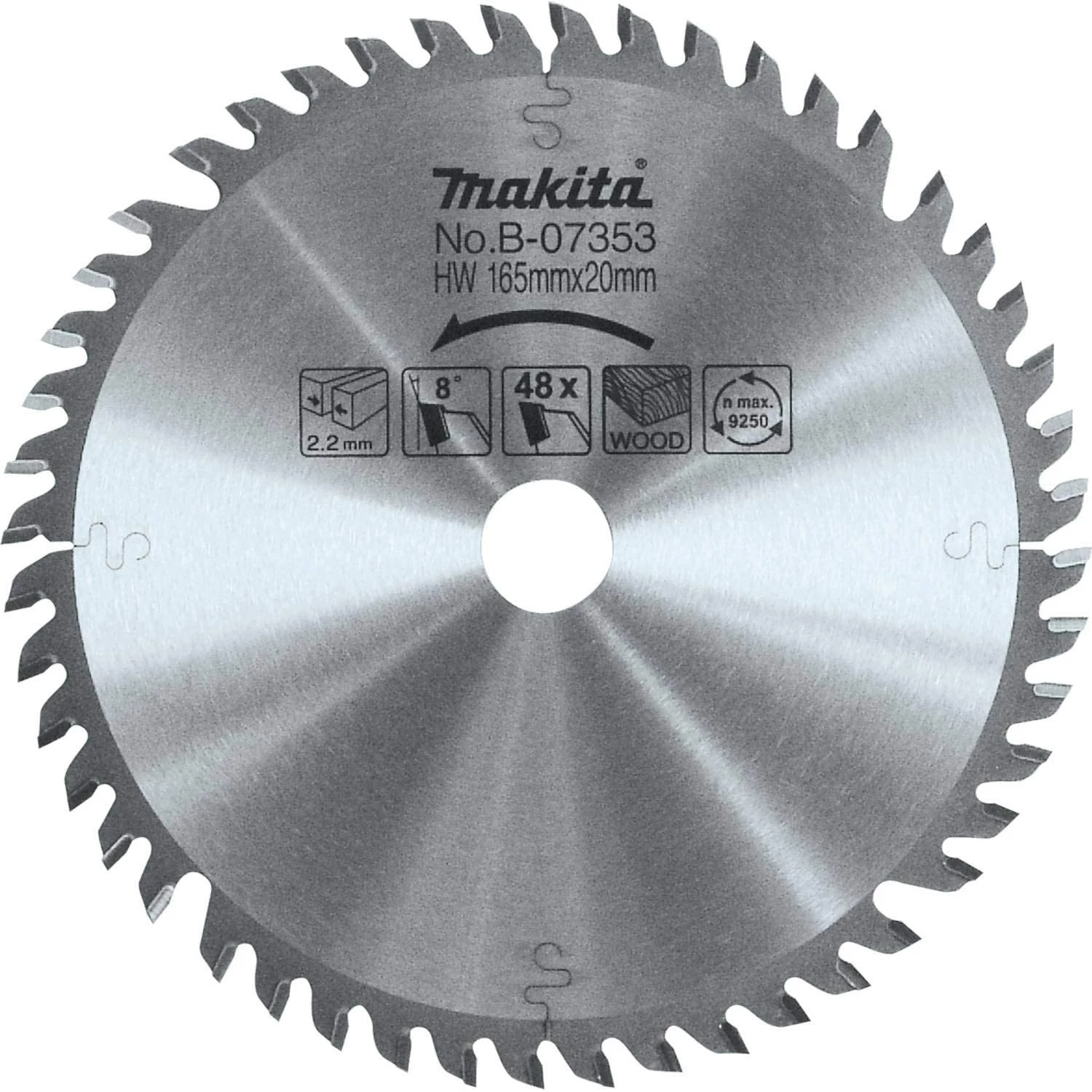 Makita B-07353 165mm X 20mm Carbide Tipped Blade 1 Makita B-07353 165mm X 20mm Carbide Tipped Blade