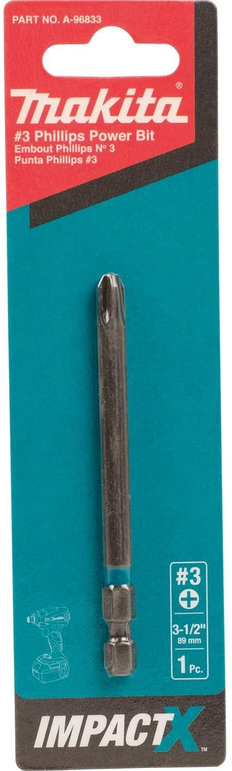 Makita A-96811 Impactx 1 Phillips 3-1/2â³ Power Bit 5 Makita A-96811 Impactx 1 Phillips 3-1/2â³ Power Bit - Image 5