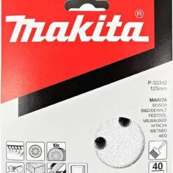 Makita P-33342 Abrasive White Disc 125 mm 40G, Multi-Colour