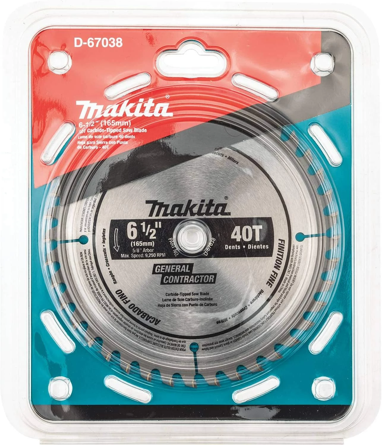 Makita D-67038 6-1/2" 40T Carbide-Tipped Circular Saw Blade, Fine Finish 3 Makita D-67038 6-1/2" 40T Carbide-Tipped Circular Saw Blade, Fine Finish - Image 3