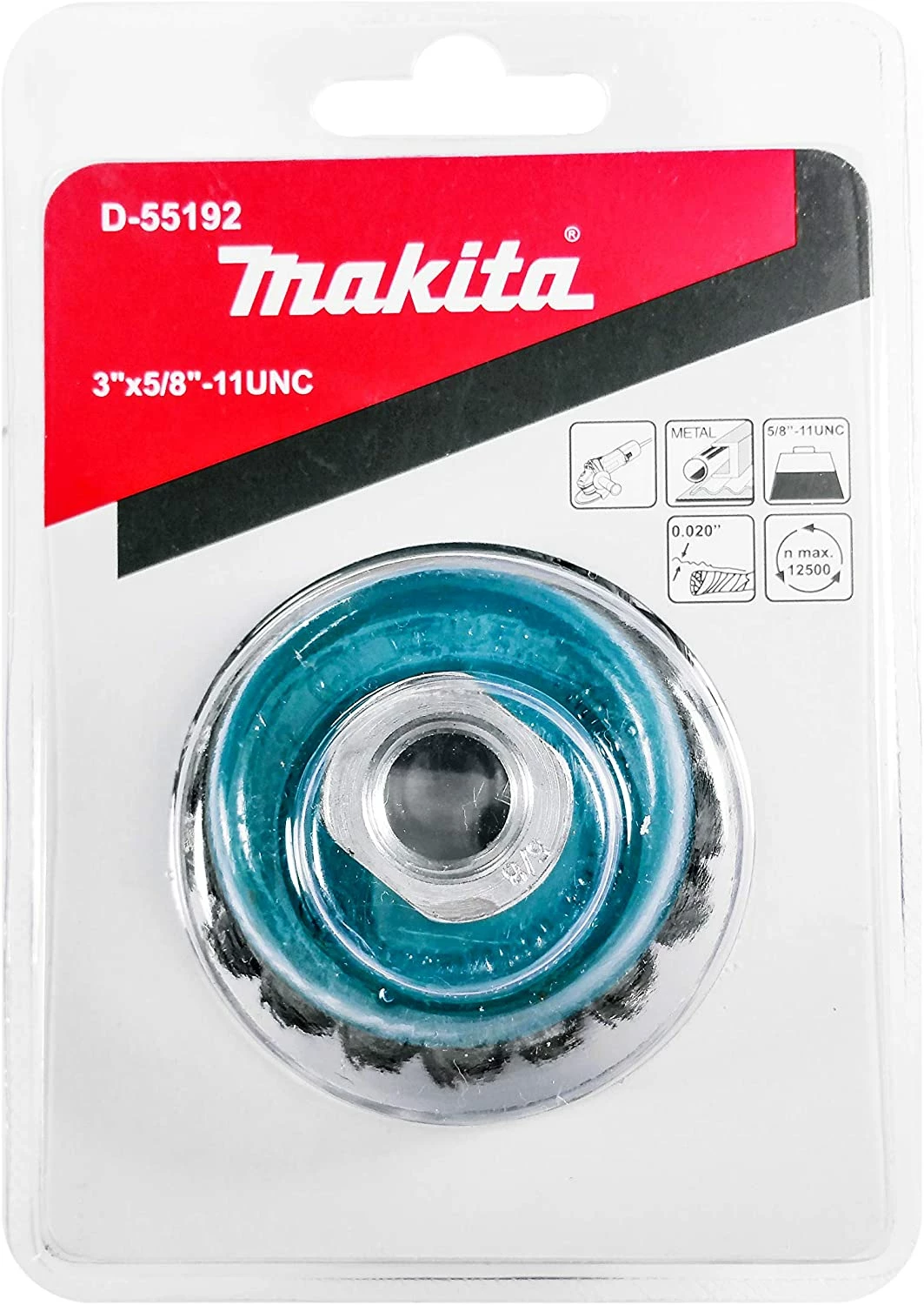 Makita 1 Piece - 3 Inch Knotted Wire Cup Brush For Grinders - Heavy-Duty Conditioning For Metal - 3" x 5/8-Inch | 11 UNC 3 Makita 1 Piece - 3 Inch Knotted Wire Cup Brush For Grinders - Heavy-Duty Conditioning For Metal - 3" x 5/8-Inch | 11 UNC - Image 3