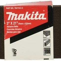 Makita 742308-3 3-Inch x 21-Inch Abrasive Sanding Belt, 80 Grit (10/Pk)