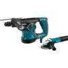 Makita HR2811FX 1-1/8'' Rotary Hammer, accepts SDS-PLUS bits and 4-1/2" Angle Grinder