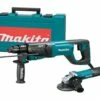 Makita HR2641X1 SDS-PLUS 3-Mode Variable Speed AVT Rotary Hammer with Case and 4-1/2" Angle Grinder, 1"