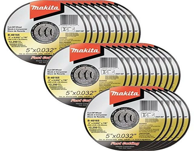 Makita B-46165-25 5" x .032" x 7/8" Ultra Thin Cut-Off Wheel (25 Pack), Stainless 1 Makita B-46165-25 5" x .032" x 7/8" Ultra Thin Cut-Off Wheel (25 Pack), Stainless