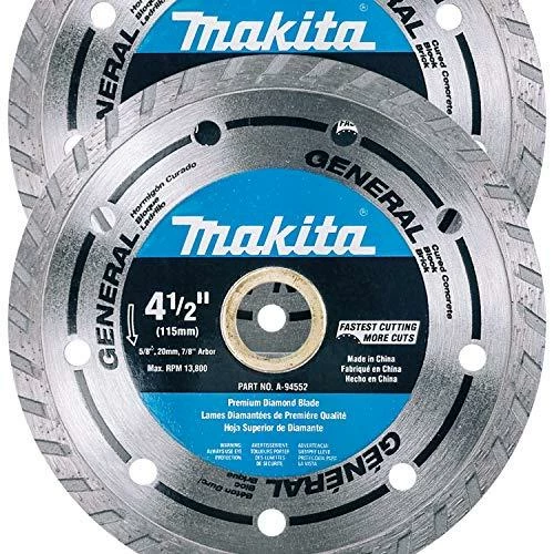 Makita 2 Pack - 4.5†Turbo Diamond Blades For Grinders & Circular Saws - Ultra-Fast Cutting For Concrete, Masonry & Brick - 1 Makita 2 Pack - 4.5†Turbo Diamond Blades For Grinders & Circular Saws - Ultra-Fast Cutting For Concrete, Masonry & Brick -