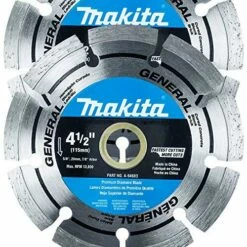 Makita 2 Pack - 4.5â€ Segmented Rim Diamond Blades For 4.5â€+ Grinders & Circular Saws - Long-Lasting Cutting For Concrete,