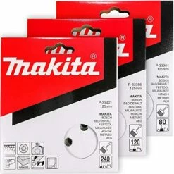 Makita 30 Piece - Multi Grit Sanding Disc Set For 5" Random Orbit Sanders - For Wood, Metal & Plastic - 80, 120 & 240 Grit |