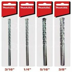 Makita 4 Piece - Concrete Drill Bit Set For Hammer Drills - Precise Drilling For Light Masonry & Concrete