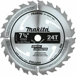 Makita D-45989 7-1/4" 24T Carbide-Tipped Circular Saw Blade, Framing/General Purpose