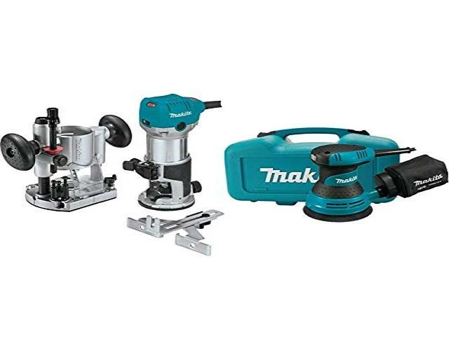 Makita RT0701CX7 1-1/4 HP Compact Router Kit, Fixed and Plunge bases with 5" Random Orbit Sander, Tool Case with BO5030K 5 1 Makita RT0701CX7 1-1/4 HP Compact Router Kit, Fixed and Plunge bases with 5" Random Orbit Sander, Tool Case with BO5030K 5