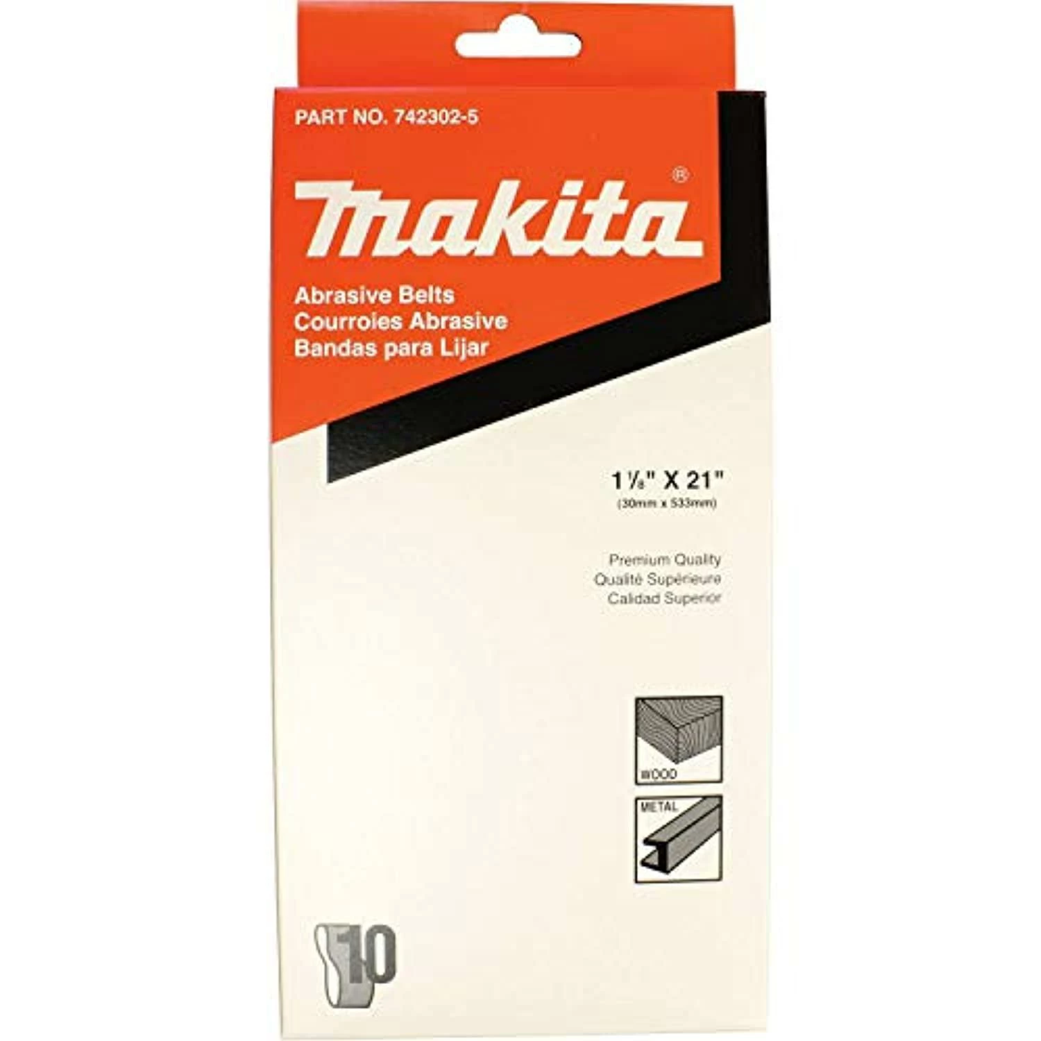 Makita 1-1/8" x 21" abrasive belt60 grit 9030 (458-742302-5) category: belt sander parts 2 Makita 1-1/8" x 21" abrasive belt60 grit 9030 (458-742302-5) category: belt sander parts - Image 2