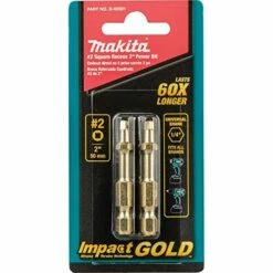 makita b-60501 impact gold #2 square recess 2? power bit, 2/pk -Deals Makita Tools Store RNAB07C1C4Y5D L3