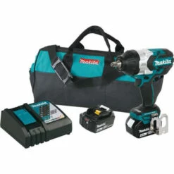 Makita XWT08M LXT Lithium-Ion Brushless Cordless High Torque Square Drive Impact Wrench with Friction Ring Anvil Kit, 18V/1/2"