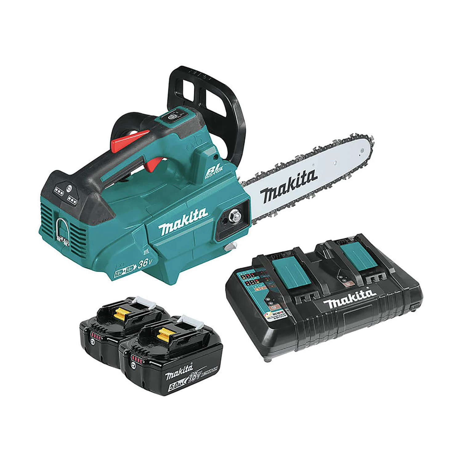 Makita XCU08PT 18V X2 (36V) LXT Lithium-Ion Brushless Cordless 14 in. Top Handle Chain Saw Kit (5 Ah) 1 Makita XCU08PT 18V X2 (36V) LXT Lithium-Ion Brushless Cordless 14 in. Top Handle Chain Saw Kit (5 Ah)